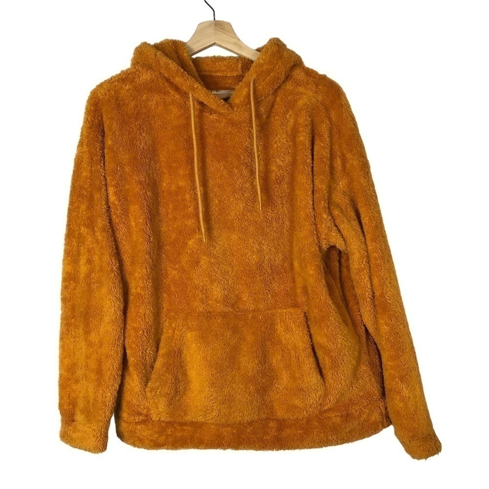 Urban Basics U2B Orange Fleece Sherpa Pullover Hoodie Sweatshirt M
